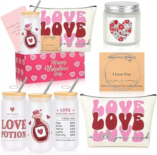 Anniversary Birthday Gifts for Her Wife Girlfriend, Valentines Unique Women Gifts Basket Set of 5