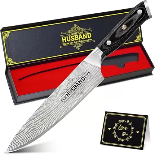 Anniversary Men Gifts for Husband from Wife Husband Birthday Gifts 8 inch Kitchen Knife Gifts Set for Men Professional Chef