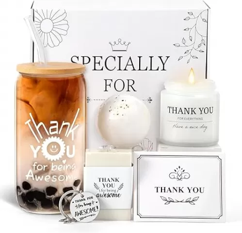 Appreciation Gifts for Women, Colleagues & Neighbors - Glass Cups, Employee & Coworker Thank You Gifts - 