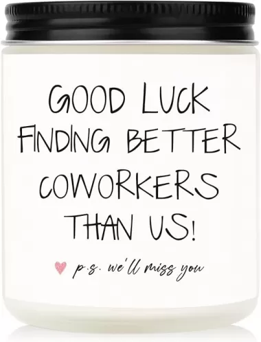 BAUBLEDAZZ Coworker Leaving Gifts for Women - Handmade Lavender Soy Wax Candle(7oz)- Funny Going Away, Goodbye, Farewell Gifts for Coworkers, Boss, Men, Women, Friend