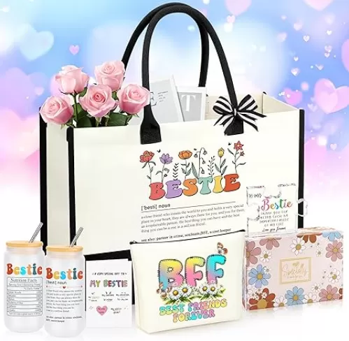 Best Friend Birthday Gifts for Women, Bestie Gifts for Female Friendship, Bff Soul Sister Work Bestie Bestfriend Thankgiving Set of 5