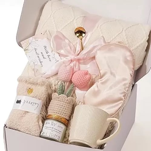 Birthday & Self Care Gifts for Women, Get Well Gifts Baskate, Happy Birthday Gifts Set for Her, Thinking of You Gifts for Mom, Sister, Best Friend, Wife, Girlfriend, Coworker