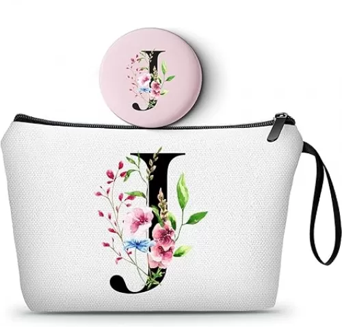 Birthday Friendship Womens Bridesmaid Proposal Personalized Gifts for Friend Sister Teacher Coworkers Bride Travel Makeup Cosmetic Bag with Mirror Valentines Mothers Day Christmas Graduation J