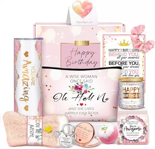 Birthday Gifts for Teen Girls, Best Friend Gift for Her, Happy Birthday Relaxing Spa Gifts Basket Self Care Gift for Mom, Wife, Girlfriend, Sister, Her, Friends, Coworker