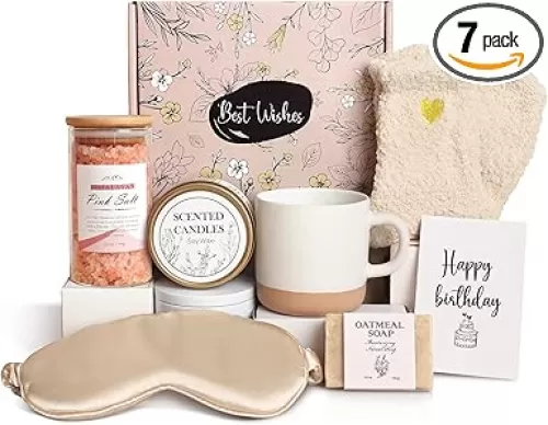 Birthday Gifts for Women Mom her Sister Grandma, Happy Birthday Bday Ideas Unique Relaxation Basket Gift Box Presents Set for Female Best Friend Woman Bestie Ladies Aunt, for Women Who Have Everything