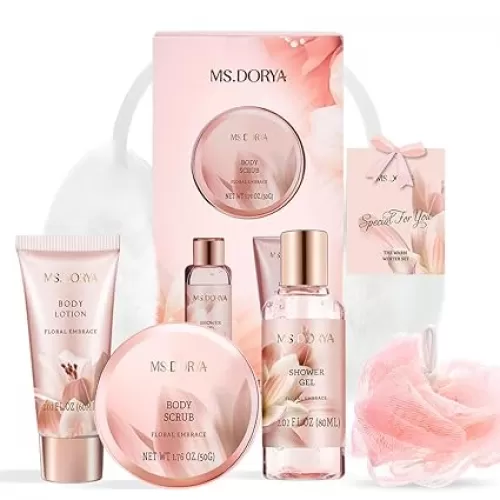 Birthday Gifts for Women Mom, Spa Gift Baskets for Her Wife, - 5 Pcs Relaxing Self Care Gifts Set with Body Lotion & Plush Earmuffs, Ideal Mothers Day Christmas Gifts for Women, Wife, Mom, Girlfriend