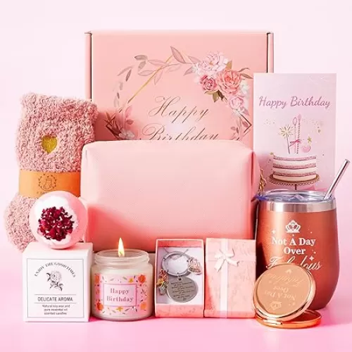 Birthday Gifts for Women, Unique Happy Birthday Gift for Her, Relaxation Spa Bath Birthday Gift Baskets for Female, Gifts Ideas Box Set for Mom Sister Friends Wife Aunt