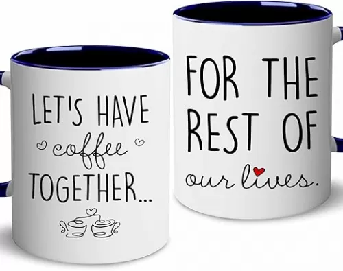 BSQUIELE Gift For Couple - Couple Mug Set - Gifts Set For Wife, Husband, Mom, Dad - Bridal Shower, Engaged, Christmas, Wedding, Birthday Gifts For Bride, Groom, Mr, Mrs, Him, Her