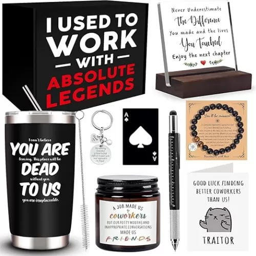 Coworker Leaving Gifts, 20 Oz Tumbler Goodbye Gifts Basket To Coworkers, Farewell Gifts, Going Away Gifts, New Job Gifts, Christmas Gifts for Colleagues Friends Manager Boss Teacher