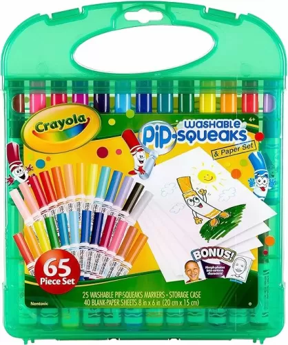 Crayola Pip-Squeaks Washable Marker Set (65ct), Coloring Set, Art Supplies for Kids, Drawing Kit, Kids Travel Activity, Craft Essentials, 4+