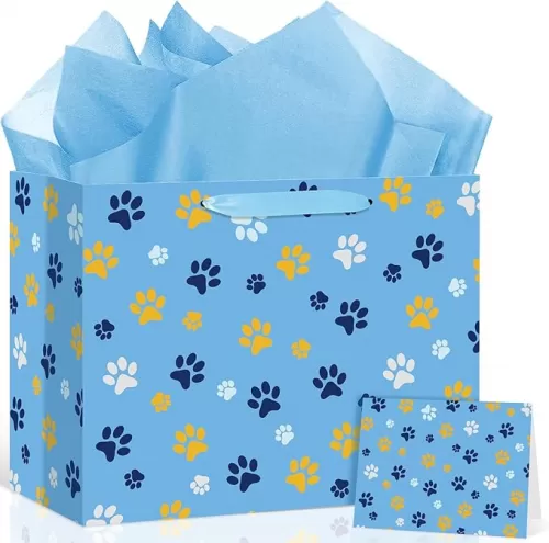 Dog Paw Print Gift Bag Let