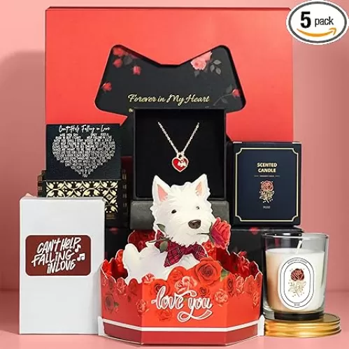 Gifts for Dog Lover, Dog Mom Gifts for Women Romantic Gifts for Girlfriend Wife Mothers Day Gift Basket Valentines Gifts Set Galentines Day Gifts Westie