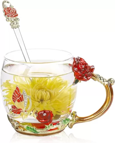 Gifts for Mom Women Mothers Day Glass Coffee Enamels Mug Best Birthday Valentines Gifts for Her Girlfriend Wife from Daughter Son Valentine