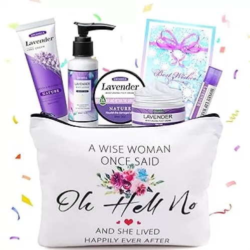 Gifts for Women Best Friends Gifts Travel Size Toiletries Kit Self Care Gifts for Sister Friends, Mom, Teacher, Grandma Lavender Gifts for Her Birthday Christmas