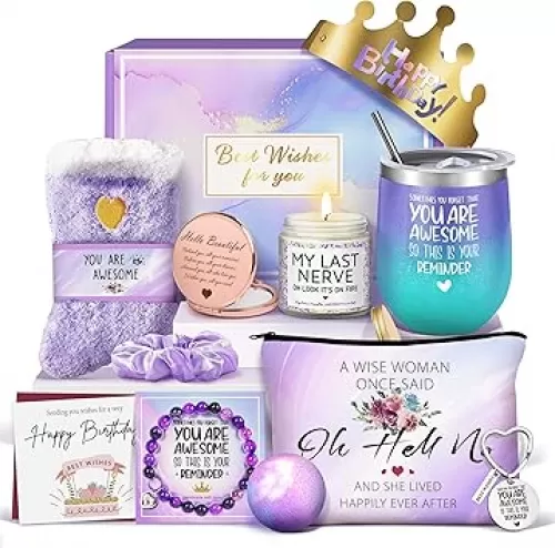 Gifts for Women, Birthday Gifts for Women, Happy Birthday Gifts Basket, Gift Set for Best Friends Female Sister Mom Wife Her Girlfriend Coworker Bestie Bff
