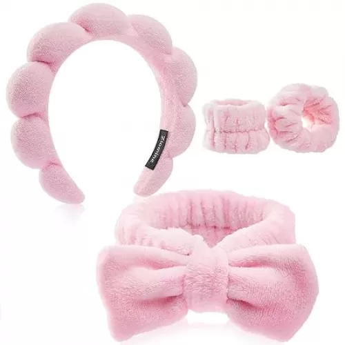 Headbands for Women - Spa Headband and Wristband Set - Headband for Washing Face, Facial Mask, Makeup and Skin Care, Gifts for Women and Teen Girl Gifts Trendy Stuff