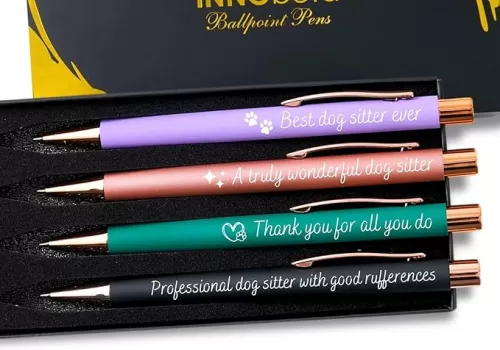 InnoBeta Dog Sitter Thank You Gifts, Ballpoint Pen Set of 4, Pet Sitter Gifts