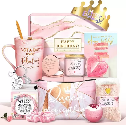 Jumway Not A Day Over Fabulous Mug Gifts Set- Birthday Gifts for Women - Funny Birthday Gift Ideas for Her, Friends, Coworkers, Her, Wife, Mom, Daughter, Sister, Aunt Ceramic Marble Mug 14 Oz