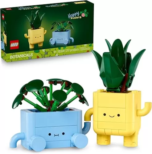 LEGO Botanicals Happy Plants Building Toys - Bedroom or Dorm Room Decor for Girls, Boys, & Adults, Desk or Shelf Display - Birthday Gift Ideas for Kids, Ages 9+ - 10349