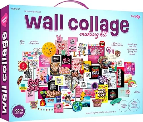 Pretty Me Wall Collage Kit for Teen & Tween Girls - Arts Craft Gift Ideas for Age 11, 12, 13, 14, 15, 16 Year Old Girl - Birthday Gifts and Stuff for Teenage Bedroom Decor - Teens Creative Crafts Kits