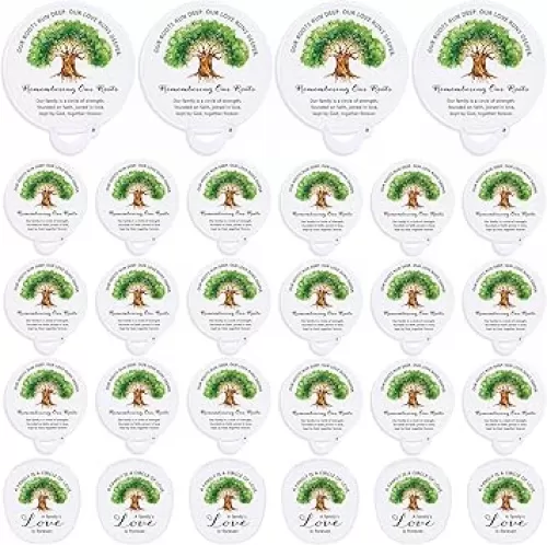 Roowest 50 Sets Family Reunion Party Favors Family Tree Round Folding Fans Handheld Remembering Our Roots Fans with Storage Bags for Guest Gathering Gifts