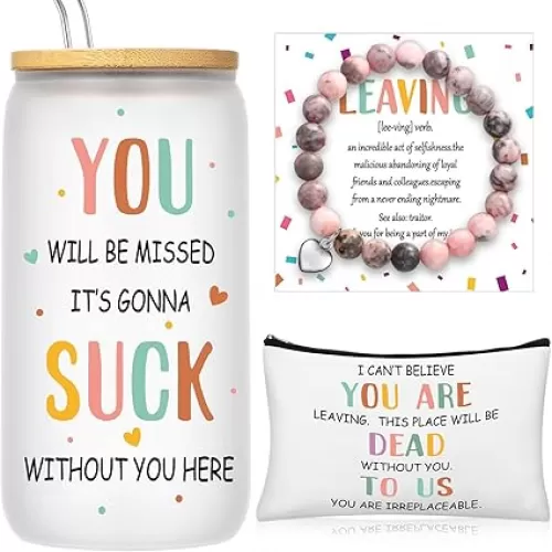 Skylety Coworker Leaving Gifts for Women Going Away Christmas Farewell Gifts Set Goodbye Leaving Job Lucky New Job for Female Coworker Lady Manager Employee Retirement(Leaving)