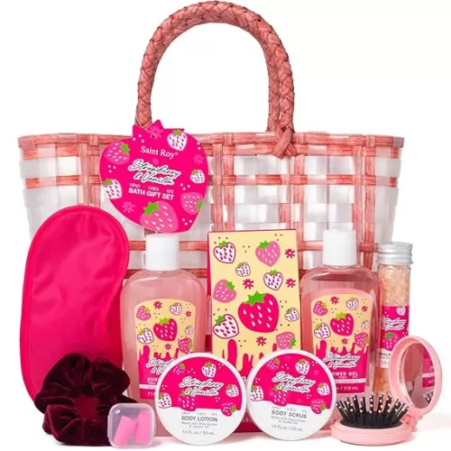 Spa kit for Women, Unique Birthday Gifts for Women, Bath Sets for Girl Gift for Teen Girls Tote Bag, 13pc spa gift baskets for girls beauty Bag bath products for Daughter, Girlfriend Mother