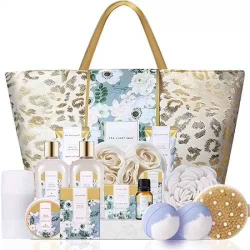 spa luxetique Spa Gift Baskets for Women - Gift Set for Women, 15pcs Luxury Relaxing Spa Kit with Bath Bombs, Birthday Gifts Body and Bath Set
