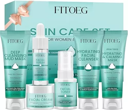 Teen Women Gifts, Skin Care, Skincare, Hydrate, Oil Control, Pore Shrinking, Anti-Allergy Facial Skin Care Routine Kit Travel Size Gift Set Stocking Stuffers for Teen Girls 10-12 16-18 & Women for All Skin