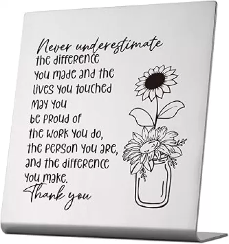 Thank You Gift for Women, Coworker, Friends, Teacher, Retirement Gifts for Coworker, Women, Desk Table Shelf Sign Decor, Inspirational Office Gift for Colleague Leaving Job