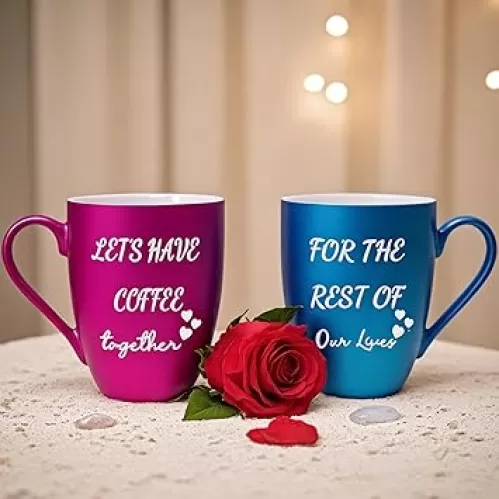 Wedding Gifts for Couples 2025, 11 Oz Matching Coffee Mugs Present – Mrs Mr Beautiful Engagement Gifts for Elegant Wedding, for Bridal Shower and Married Couples Anniversary