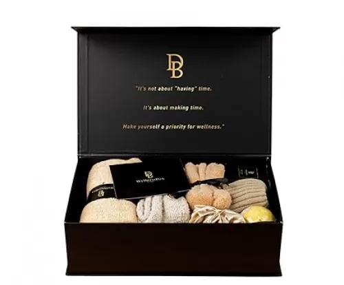 Wellness Box 12pc Self Care Spa Gift Basket for Women - Loving Gift Basket for Mothers Day, Birthday, Best Friend set, Womens Beauty Kit. Luxury Gifts with Scented Candle, Jade Roller, Bath Bomb.