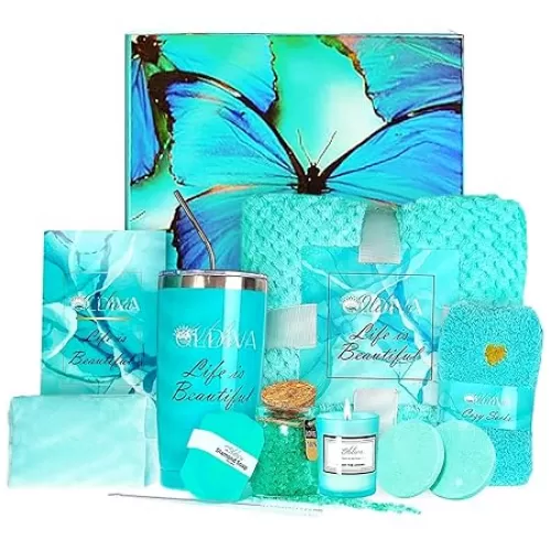 11 Pcs Spa Gift Basket for Women – Luxury Bath Set with Shower Steamers, Water Tumbler, Fuzzy Socks & More – Relaxing Pamper Kit for Birthday, Mother’s Day & Self Care Gifts (na, Coconut, Coffee)