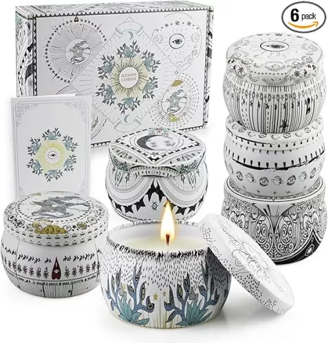 6 Pack Scented Candles Gift Set, Aromatherapy Candles for Home Scented, 200H Long Lasting Soy Wax Candle Gifts for Women, Ideal for Birthday, Mother