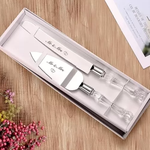 AW BRIDAL Wedding Cake Knife and Server Set Cake Cutting Set for WeddingMr Mrs Gifts Wedding Registry Bridal Shower Gifts Engagement Gifts for Couples