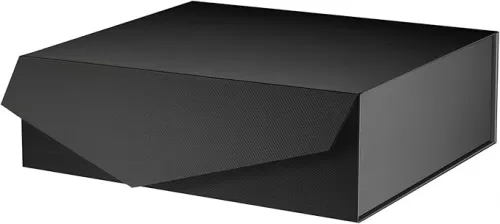 Black Gift Box for Present, Large Gift Box with Lid, 13.5x9x4.1 Inches, Groomsman Proposal Box (Matte Black with Grain Texture)