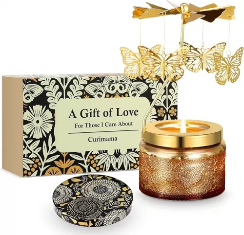 Butterfly Candle Gifts for Women, Unique Birthday Gift for Women Mom Sister, Funny Birthday Gifts for Friend Girlfriend, Grandma, Daughter in Law, Rotatable Scented Candles Gift for Anniversary