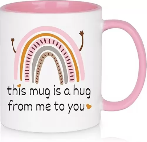 Cabtnca Friendship Hug Mug - This Mug Is A Hug From Me To You - Encouragement Inspirational Gift for Women, Best Friend, Mom, Coworker - Birthday, Mother