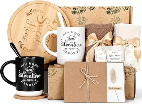 Cabtnca House Warming Gifts New Home, New Home Gift Ideas, Housewarming Gifts, House Warming Gifts Basket for Couples Newlywed Women Men Friends, New Home New Adventure Gift Box, 12 Pieces