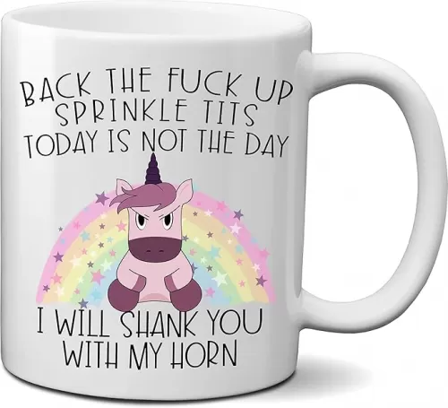 FanCabin Back the F Up Unicorn Coffee Mug - Gift for women and Men - 11oz