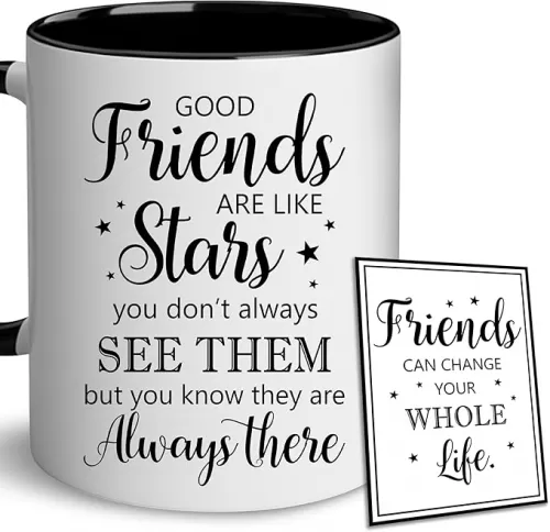 Friend Gifts For Women - Mothers Day Mugs For Friend - Friendship Mug - Good Friends are Like Stars Gifts - Friends Mugs For Her, Female, Soul Sister - Birthday Gift For Friends, Best Friend