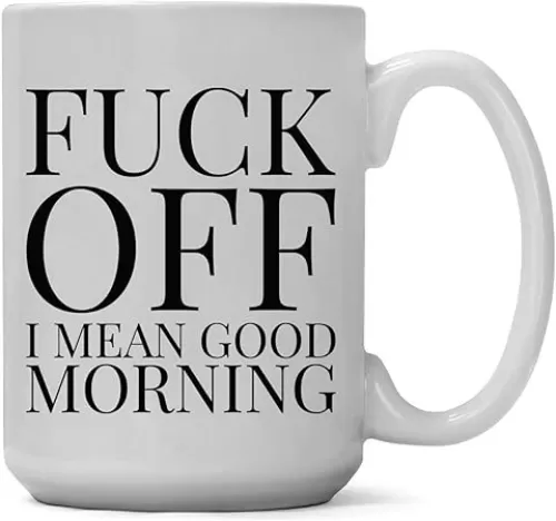 Funny Coffee Mugs Adult Humor | Large 15 oz Ceramic Coffee Mug, Funny Cups for Coworkers, Boss, Friends, Him, Her, Sarcastic, Office Gag Gift Idea for Birthdays, Exchange for Women Men
