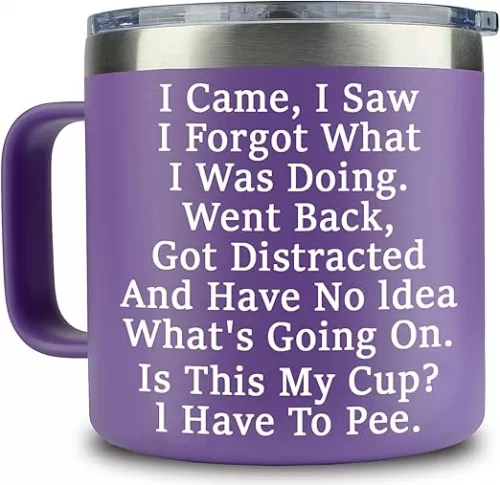 Gag Gifts for Women - I Came I Saw I Forgot Coffee Mug 14oz - Birthday Gifts for Grandma - Funny Sarcastic Birthday gifts for Old People Women Mom Grandma - Elderly Senior Citizen Gifts