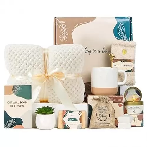 Get Well Gifts for Women Feel Better Gifts Baskets for Women After Surgery Cancer Care Gifts for Friend Sick Chemo Care Package Encouraging Pamper Comfort Wellness Box For Her