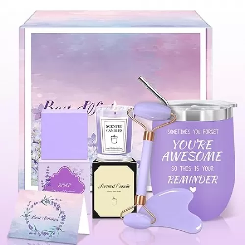 Gifts for Women, Spa Self Care Get Well Soon Gifts with Gua Sha Facial Tools, Thank You Gift for Wife, Coworkers, Friends, Gift Basket for Birthday Anniversary, Mother