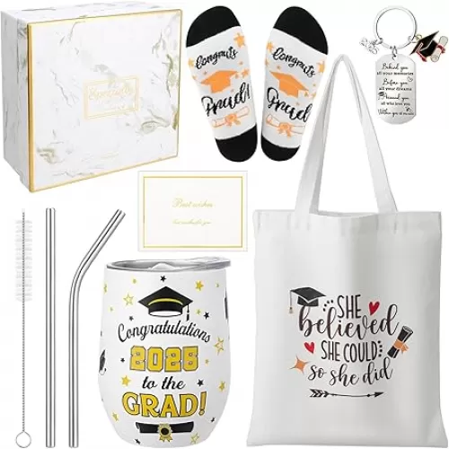 Graduation Gifts for Her 2025, High School College Graduation Gifts for Her Women Daughter Granddaughter Class of 2025 Set of 5