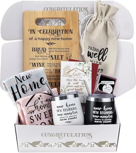 House Warming Gifts New Home, Best Housewarming Gift 2025 Basket for Couple Women Men Homeowner, Perfect New Home Gift Ideas for Neighbor, Closing Gifts for House Buyers, First Apartment Present Set