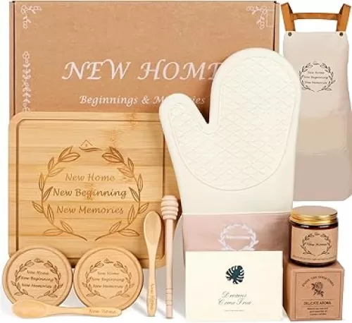 House Warming Gifts New Home, New Home Gifts Ideas for New Homeowners, New House Gift Basket, Realtors Closing Gifts for Home Buyers, Housewarming Gift Serving Board for Couple Women Men