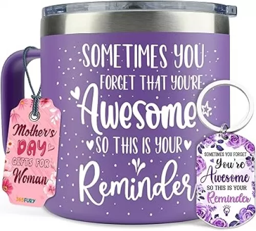 Mothers Day, Birthday Gifts For Mom - Sometimes You Forget You Are Awesome Gifts For Women From Daughter 14oz Purple Mug Gift