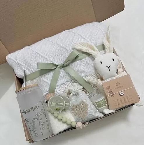 New Mom Gift Basket for Women – Care Package for Mom to Be, First Time, Pregnant, Expecting or Postpartum Mum Gifts After Birth